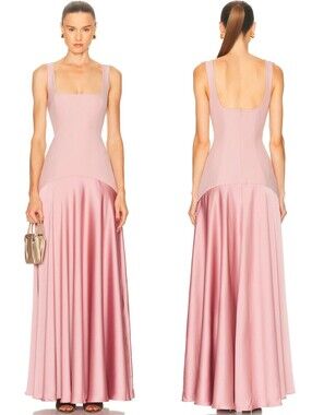 L'ACADEMIE Pink Mauve Marianna Sidney Satin Formal Evening Gown